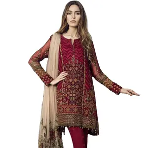 パキスタンのインドのパーティーウェアの結婚式またはカジュアルな女性のドレスの新着 | Salwar Kameez Georgette Kurtiコレクション2023インド