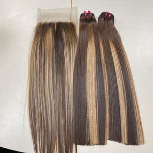 Mèches naturelles vierges avec racines, cheveux bruts non traités, vierges et alignés, tissage en os, couleur lisse - Product Image 6