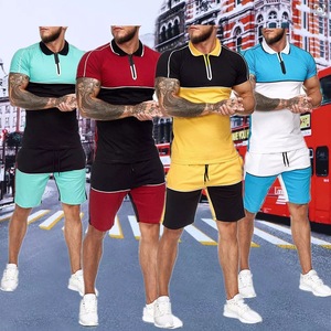 Ensemble short et t-shirt pour homme – Nouvelle collection 2026 – Tenue décontractée avec t-shirt rayé et short assorti - Product Image 3
