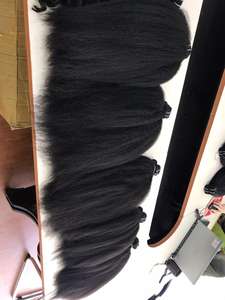 Kinky Straight bundle Double Machine High Quality VIRGIN Remy Weft HUMAN HAIR EXTENSION at Wholesale Price - Product Image 5