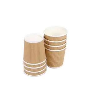 Disposable Ripple Wall Kraft Paper Cups