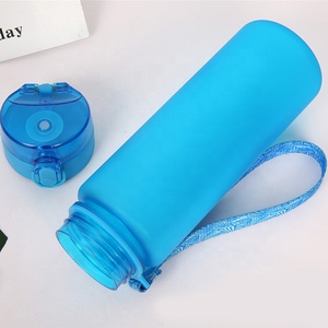 Bouteille d'eau de sport écologique 600 ml, sans BPA, en plastique givré avec couvercle à clapet - Product Image 6