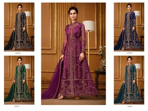 ชุดคุर्ติแบบยาวทรงโคติ งานปักซอฟต์เน็ตอย่างประณีต พร้อมกระโปรงทรงญี่ปุ่นและผ้าคลุมไหล่แบบผูกด้านข้าง - Product Image 6