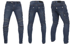 กางเกงกีฬาขายาวสำหรับผู้ชายกางเกงยีนส์ทรงสลิมฟิตกางเกงมอเตอร์ไซด์มีรอยยับ - Product Image 6