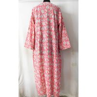 Robe longue décontractée en coton pour adultes grandes tailles, taille naturelle, imprimé floral patchwork, tunique respirante à motifs imprimés au bloc
