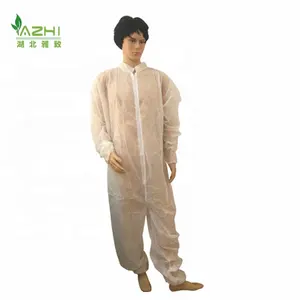 Disposable PP womens overalls nonwoven ppe white european custom coverall with collar
