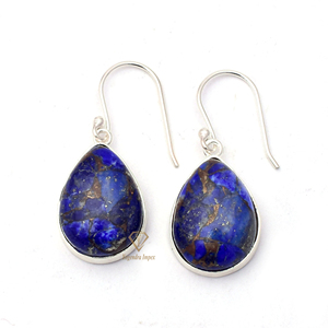 Boucles d'oreilles Lapis Lazuli en argent et Sterling, boucles d'oreilles pendantes, en cuivre naturel, bijoux de créateurs, pour les fournitures en gros, nouvelle collection - Product Image 1