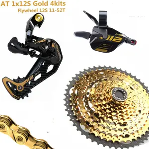 Ltwoo AT12 Groupset sepeda 12 kecepatan, 12 s 11-52t sproket Cassette Shifter Derailleur belakang rantai 12 S Gold Group Set aluminium