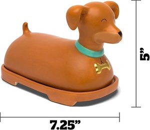 Beurrier en bois au fini brun avec couvercle pour chien fait à la main, parfait pour un petit-déjeuner unique et élégant - Product Image 5
