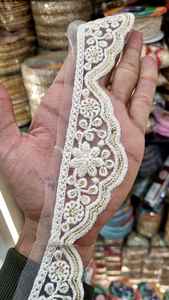 Encajes bordados blancos personalizados, en tamaños grandes, se pueden teñir a medida, a elegir entre colores, de algodón - Product Image 6