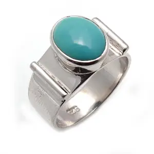 Natural Turquoise 925 Sterling Silver Gemstone Beautiful Rings