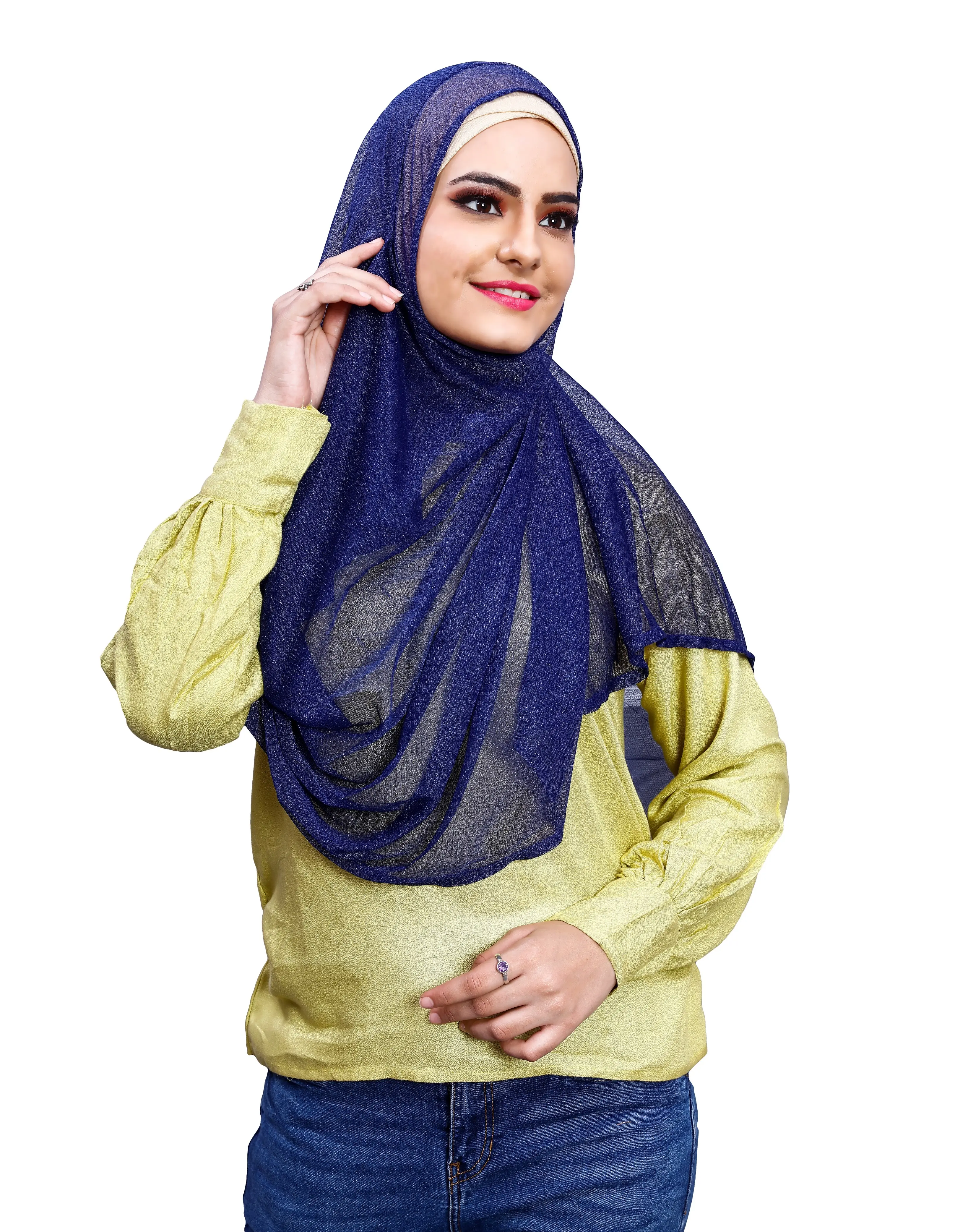 Rede macia licra casual roupa costurada, lenço hijab instantâneo para mulheres (para ser usado no hijab mak)