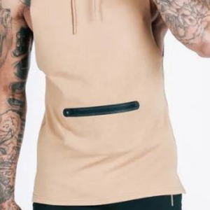 Fabricant de vêtements OEM – Nouveaux sweats à capuche sans manches personnalisés pour hommes avec fermeture éclair frontale – Automne – Polyester/Coton à séchage rapide – Couleurs et tailles personnalisables - Product Image 2