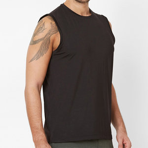 Nueva llegada: Camiseta básica sin mangas para hombre, personalizada para gimnasio y fitness, color negro, 100% algodón, con logo personalizado, camisetas sin mangas para hombre 2026 - Product Image 3