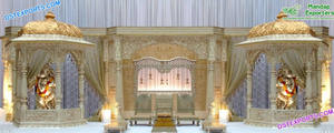 Increíble Conjunto de Mandap Estilo Templo para Bodas, el Mejor Mandap de Fibra de Cristal Dorado para Bodas, Eminent Srilankan Wedding Manavarai Mandap USA - Product Image 2