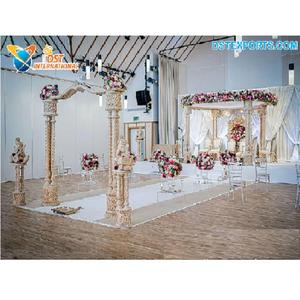 Magnifique décoration de mandap pour mariage indien au Royaume-Uni, majestueux mandap pour cérémonie de mariage indienne, élégant mandap floral pour mariage d'Asie du Sud au Canada - Product Image 1