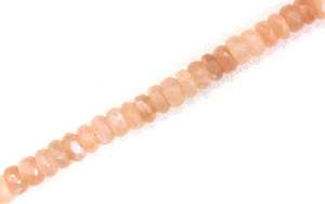 ลูกปัดมูนสโตนสีพีชธรรมชาติทรงรอนเดลเหลี่ยมเพชรพลอย ขนาด 6 มม. ความยาว 7 นิ้ว สำหรับทำเครื่องประดับ ได้รับการรับรองจากผู้ที่สาม - Product Image 3