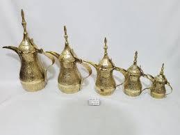 พรีเมี่ยมที่มีคุณภาพทนทานทองเหลืองหม้อกาแฟ Dallah สำหรับพระราชครัวดู - Product Image 4