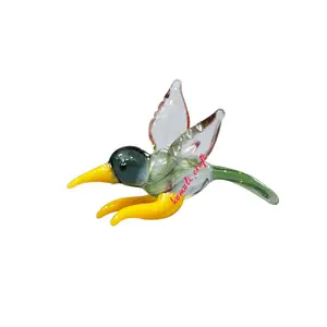 Colorful small Christmas decorations Ornament crystal glass bird hanging figurines