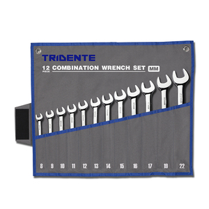 Juego de 12 Llaves Combinadas de Acero al Carbono con Acabado Espejo, Marca TRIDENTE - Product Image 1