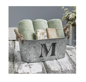 ชาวไร่แผ่นสังกะสีที่ทันสมัยพร้อมโลโก้ที่กำหนดเองและจับเชือกสำหรับใช้ในสวนปลูกดอกไม้ - Product Image 1