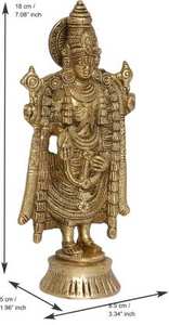 ทิพิบาลาจิรูปปั้นทองเหลืองรูปปั้นตกแต่งด้วยมือสำหรับบ้านวัดห้องนั่งเล่นและห้องพูจา - Product Image 4