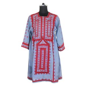 Vestido de seda estilo afgano bordado Real Vintage BDR085 bohemio Vintage de proveedor indio bordado hecho a mano Vintage Real - Product Image 1