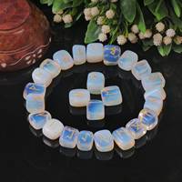 Opalite 25 pièces, runes Futhark sculptées à la main, pierre précieuse d'opale gravée, guérison Reiki, équilibre des chakras, art cristallin européen