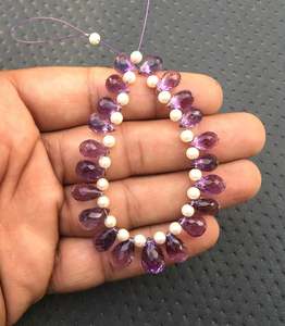 1 brin naturel bleu améthyste pierre précieuse AAA Grade facettes larme perles pour février pierre de naissance bijoux couleur rose en gros - Product Image 3