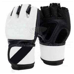 Nueva llegada Unisex MMA medio dedo guantes de cuero de calidad superior para gimnasio Fitness entrenamiento diferentes tamaños disponibles hecho - Product Image 4