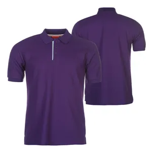 价格便宜，质量100% 棉带调下领男士Polo t恤图案印花高尔夫球衣带标志