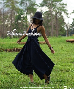 จั๊มสูทผ้าฝ้ายคอวีทรงโบฮีเมียนแขนกุดโชว์หลังเซ็กซี่สำหรับใส่ไปทะเล รุ่นใหม่ล่าสุดปี 2026 - Product Image 5