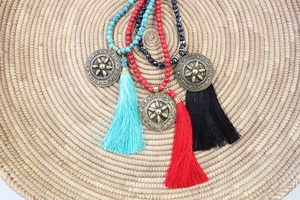 Collier à pampilles en perles classiques pour femmes de qualité supérieure avec pendentif accessoire de bijoux de mode d'Inde - Product Image 5