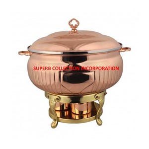Nouveau design de luxe : Réchaud de buffet rond en cuivre avec couvercle et support, chauffé à l'alcool, pour présentation de plats, au prix le plus bas - Product Image 2