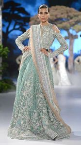 Elegant Indian/Pakistani <b>top</b> with Lehenga dress Embellished in <b>crystal</b> glass beads stone work for Wedding=2020 - Product Image 2
