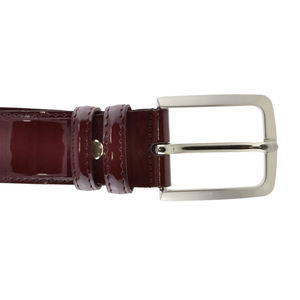 Cintura in pelle di vitello bordeaux lucida realizzata in Italia da 3.5cm/1,38 pollici di altezza stile privato in stile 6 pezzi - Product Image 4