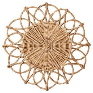 <b>Placemats</b> Rattan 4Pcs Cattail Straw <b>Round</b> Woven <b>Placemats</b> for Dining Table Rattan Table Mats - Product Image 6