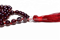 Collier de méditation bouddhiste en perles de grenat 108, noué à la main, unisexe