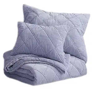 Bộ đồ giường khách sạn 100% bông thoáng khí vỏ vải trắng Quilt đôi khâu Duvet chèn mền giường Comforter