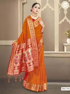 Bazin — saree fantaisie en soie indienne, vêtements pour femme, vente en gros, impression spéciale, collection été - Product Image 4