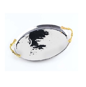 Bandeja plateada para servir comida y bebida, de diseño Rectangular, de Metal para decoración del hogar, tamaño personalizado - Product Image 3