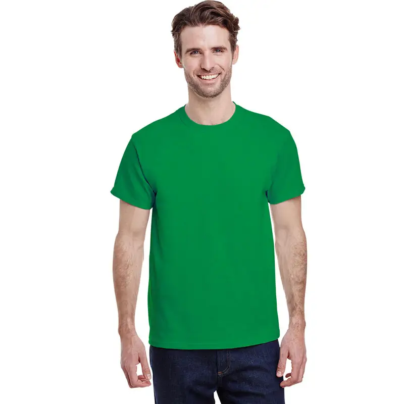 アイルランドグリーン卸売工場高品質Tシャツカスタム印刷Tシャツ男性特大オーガニックコットンブランクTシャツ