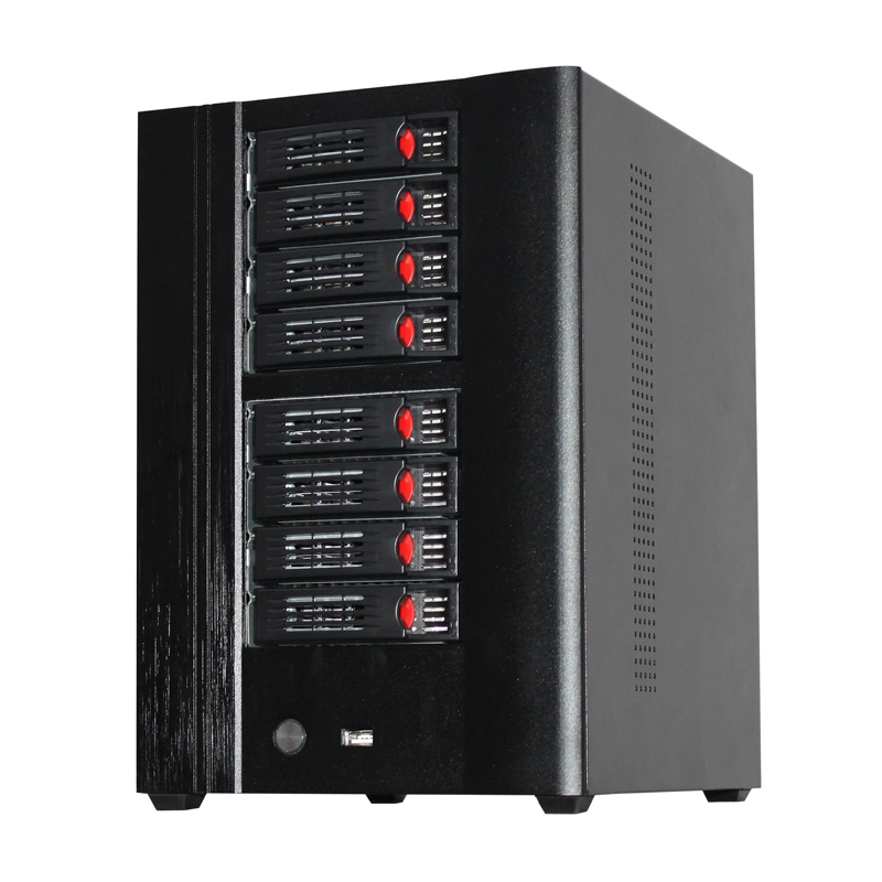 N8 8ベイNASサーバーケース - ミニITX, ホットスワップ対応, MicroATX