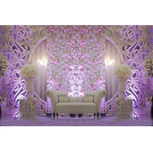 Telón de fondo Floral de boda americana, escenario de fibra, juegos de etapas de boda, escenario de boda de diseño real