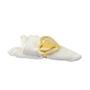 New <b>Heart</b> <b>Shape</b> Design Gold Plated Napkin Ring Wedding Dinnerware Accessories Modern Napkin Holder Table Accessories Holding - Product Image 1