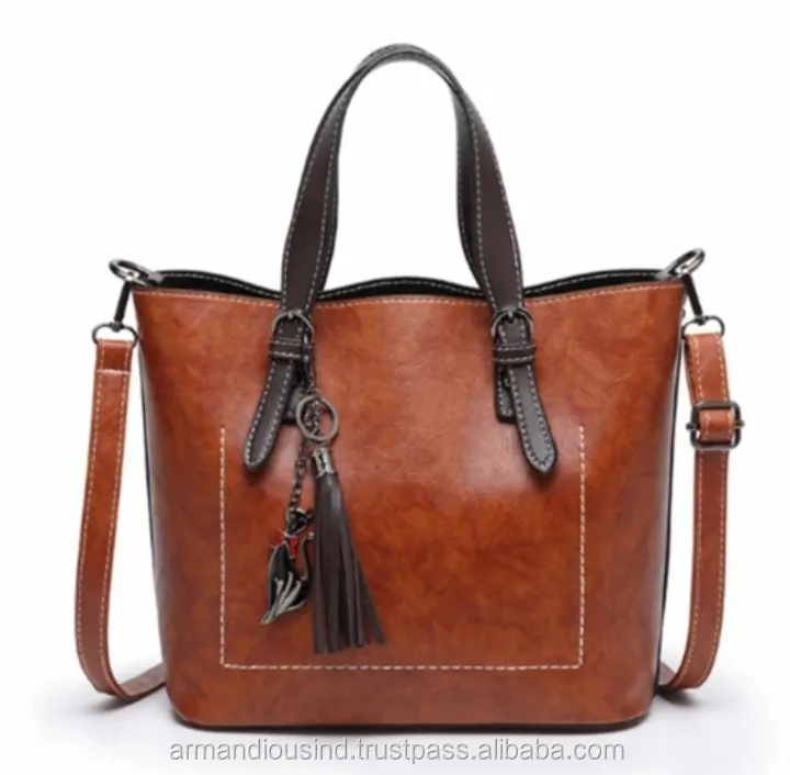 wholesale hand made ladies cow leather bag tote shoulder bag