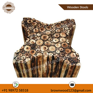 Taburete de madera elegante hecho a mano fuerte construido con acabado de color quemado mesa de decoración tallada para esquina a precio de descuento decoración del hogar - Product Image 2