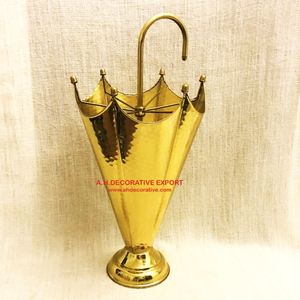 งานประติมากรรมรูปทรงร่มโบราณ ดีไซน์แบบตอกลาย ทำจากทองเหลืองชุบ สำหรับตกแต่งบ้าน งานออกแบบโลหะ ดีไซน์ไม่ซ้ำใคร - Product Image 3