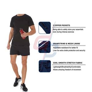กางเกงขาสั้นผ้าไนลอนโพลีเอสเตอร์สำหรับผู้ชายสีดำสำหรับใส่ออกกำลังกายออกกำลังกายเล่นกีฬาวิ่งในยิม - Product Image 6