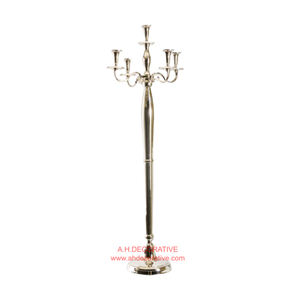 Centres de table de mariage Candélabres nickelés 4 votives en cristal avec bol à fleurs pour sol de mariage Candélabres neufs faits à la main - Product Image 4